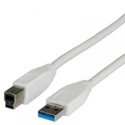 Кабел/адаптер ROLINE S3002-50 :: USB 3.0 кабел, Type A M - Type B M, 1.8 m