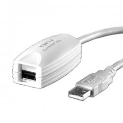 Кабел/адаптер VALUE 12.99.1100 :: USB 2.0 удължителен кабел, бял, 5 м