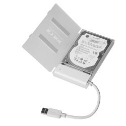 Кутия/Чекмедже за HDD RAIDSONIC IB-AC603a-U3 :: USB 3.0 адапторен кабел за 2.5'' SATA дискове, със защитна кутия