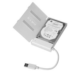 Кутия/Чекмедже за HDD ICYBOX IB-AC603a-U3 :: USB 3.0 адапторен кабел за 2.5'' SATA дискове, със защитна кутия