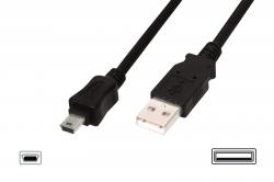 Кабел/адаптер ASSMANN AK-300130-018-S  USB кабел, type A - mini B (5pin), M-M, 1.8 м