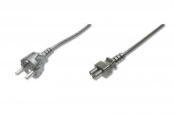 Кабел/адаптер ASSMANN AK-440115-012-S :: Захранващ кабел, Schuko - C5, M-F, 1.20 м