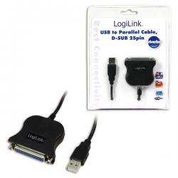 Кабел/адаптер USB to PARALLEL converter USB A-M-DB25F, UA0054A