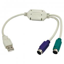 Кабел/адаптер USB to 2xPS2 converter, AU0004A, LogiLink