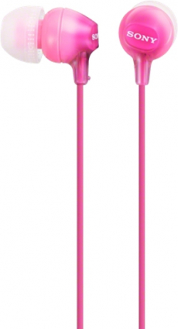 Слушалки Sony MDR-EX15LP, с кабел, вграден микрофон, в ухо, розов цвят