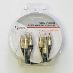Кабел/адаптер Cable RCA 4X M-M, 1.8m, Gold Plated, GMB