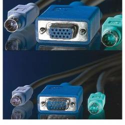 Кабел/адаптер Cable KVM 1xHD15M-F, 2xPS2M-M, 3m, Roline 11.01.5463
