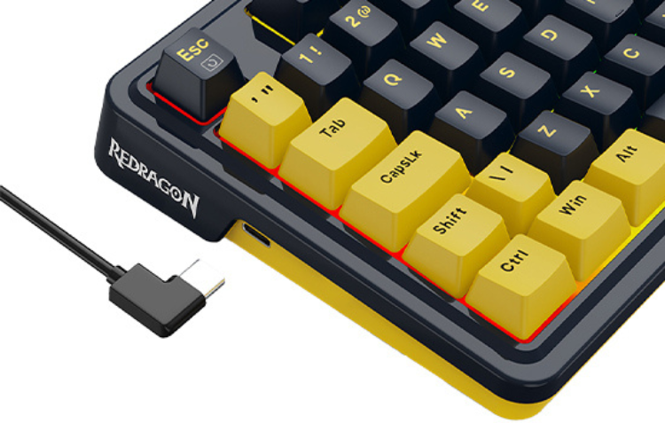 gaming-keyboard-redragon-elf-pbt-black-yellow-characteristics